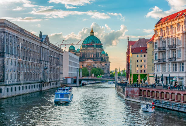 istock Berlin Cathedral (Berliner Dom) on Museum island and Spree river at sunset, Germany 1479159547