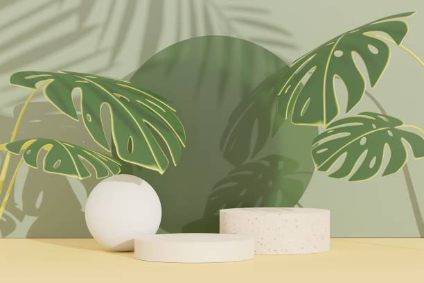 istock 3d abstract white platform showcase for product and cosmetic presentation with terrazzo idea concept. Minimal Podium for mock up and advertising. Render geometric design scene for web banner. 1479161493