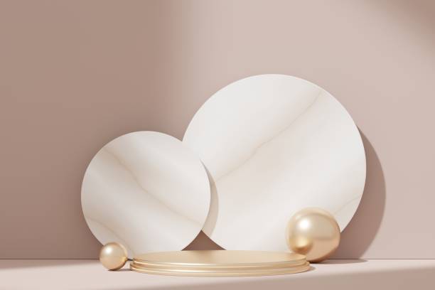 istock 3d abstract white platform showcase for product and cosmetic presentation with terrazzo idea concept. Minimal Podium for mock up and advertising. Render geometric design scene for web banner. 1479162241