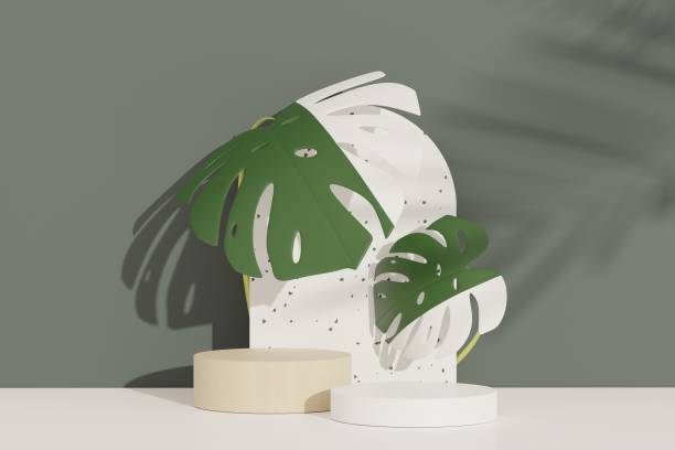 istock 3d abstract white platform showcase for product and cosmetic presentation with terrazzo idea concept. Minimal Podium for mock up and advertising. Render geometric design scene for web banner. 1479162298