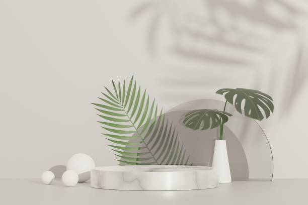 istock 3d abstract white platform showcase for product and cosmetic presentation with terrazzo idea concept. Minimal Podium for mock up and advertising. Render geometric design scene for web banner. 1479163398