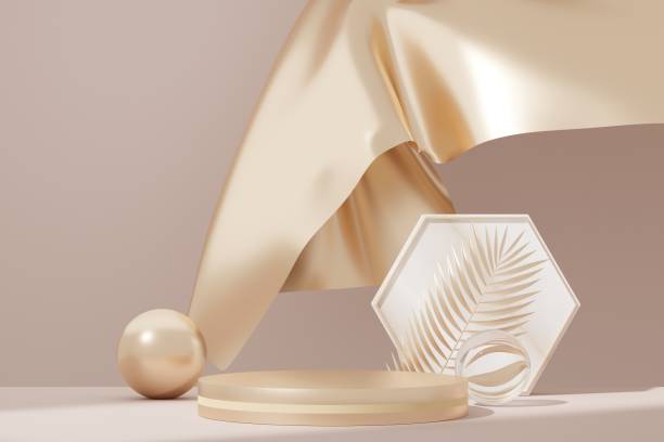 istock 3D Render, Minimal Realistic pastel Display Podium for Product Mock up or Cosmetics Presentation in colorful pastel Studio, Cylinder pedestal showcase scene, geometric shapes background. 1479163493