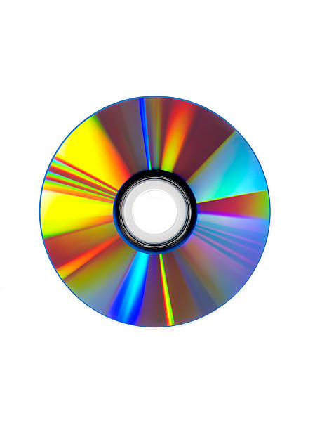 DVD colorful on white background stock photo