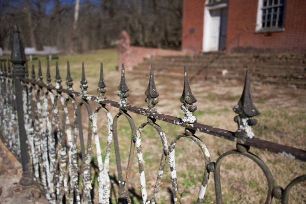 Old Asylum Gates isolated on white, 3d render.