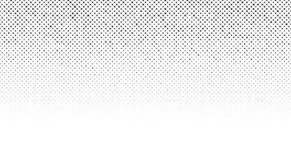 Black halftone dots grunge pattern grid vector gradient illustration on white background