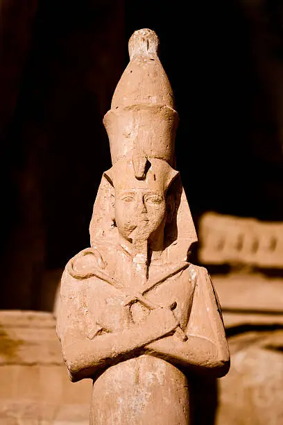 Stone statue in the temple of the Egyptian Pharaoh