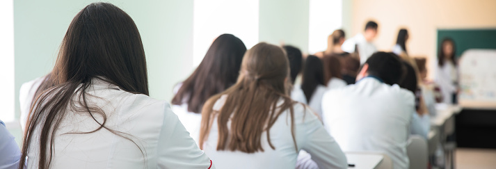 Group of medical students in lessons