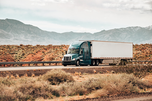 truck driving in the southwest