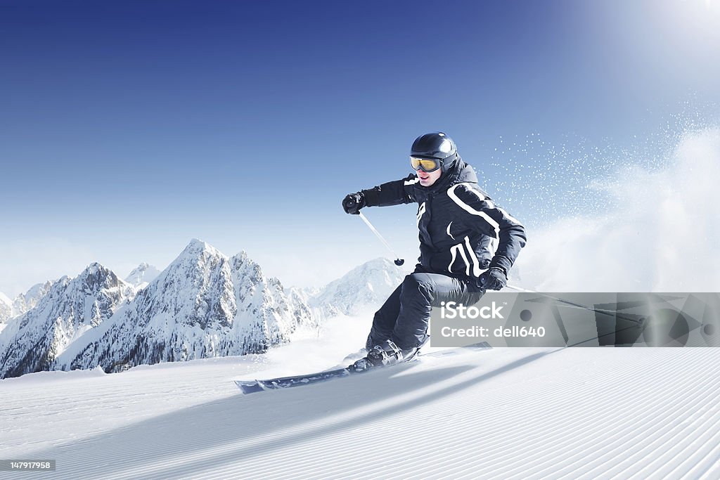 Skier ALL PARTIALS LOGOS ARE CHANGED!!!!  Ski Stock Photo