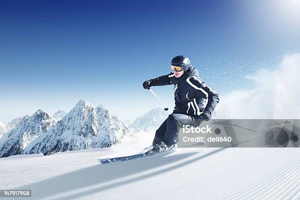 Skier Stock Photo - Download Image Now - Ski, Skiing, Snow