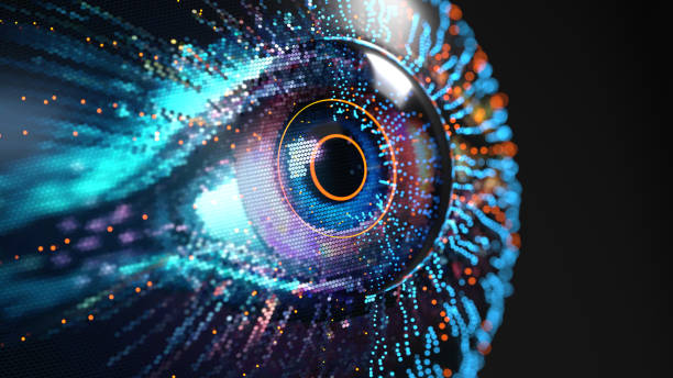 digital eye, ai - concetto digitale di intelligenza artificiale - intelligenza artificiale foto e immagini stock