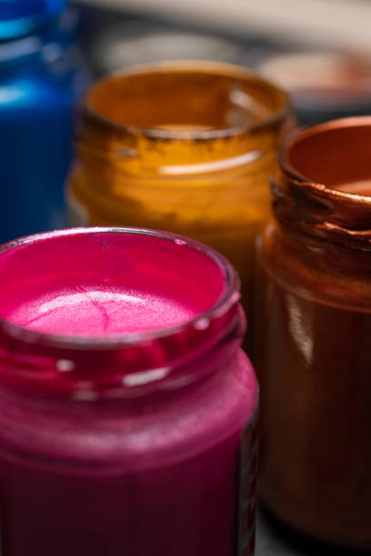 istock Jars with beautiful metallic paints. 1479180246