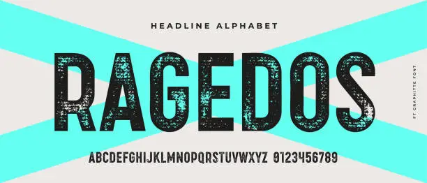 Vector illustration of Headline grunge alphabet