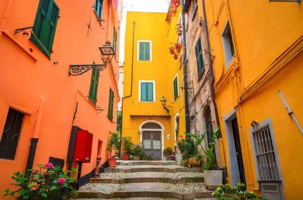 Photo of Traditional cozy street in city San Remo, Italy