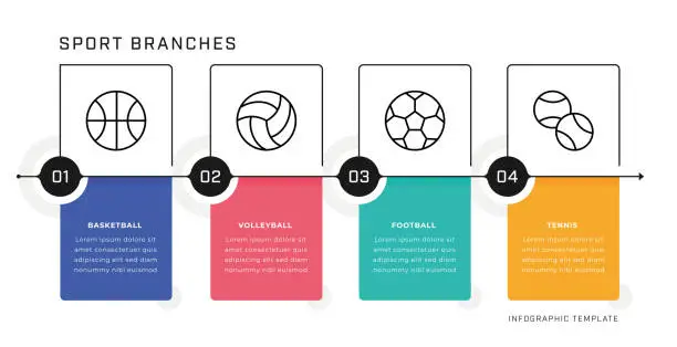 Vector illustration of Sport Branches Infographic Design Template