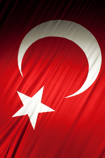 Turkish Flag waving on the wall