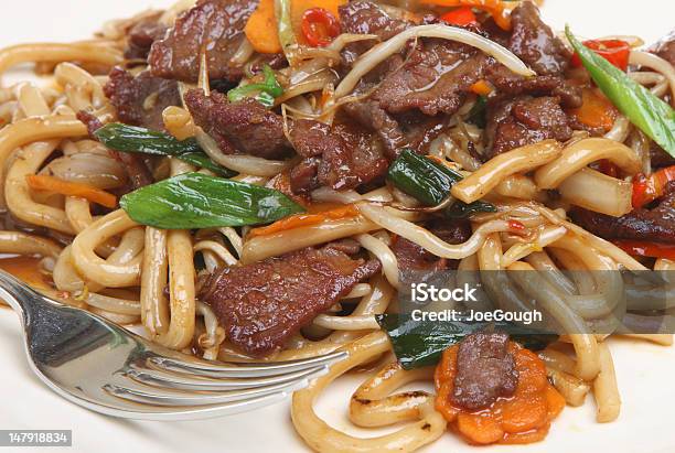 Chinese Chilli Beef Takeaway Stock Photo - Download Image Now - Bean Sprout, Beef, Carrot