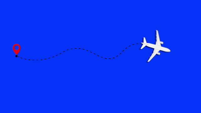 travel plane moving wavy animation