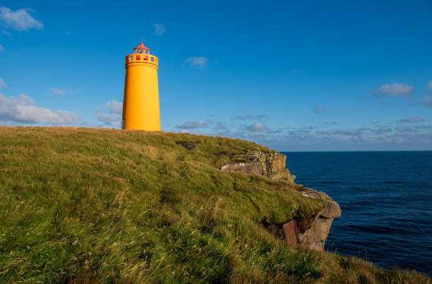 Holmsberg Lighthouse, Reykjanesbær, Southern Peninsula, Iceland stock photo