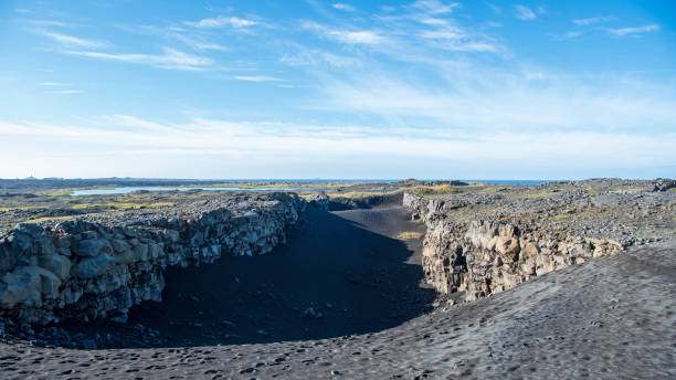 Mid-Atlantic Ridge near Sandvík on Reykjanes Peninsula, Iceland stock photo