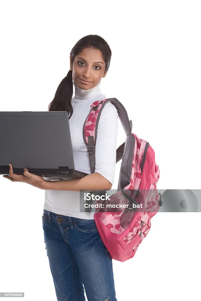 Étnica College estudante com laptop PC - Foto de stock de 16-17 Anos royalty-free