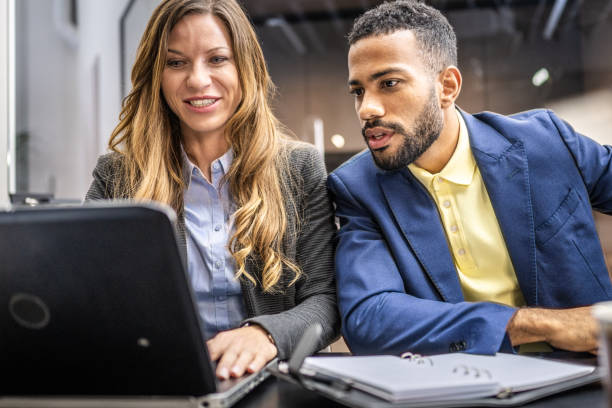 istock Coworker teamwork on laptop in meeting room 1479200105