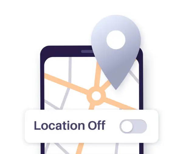 Vector illustration of GPS activation toggle