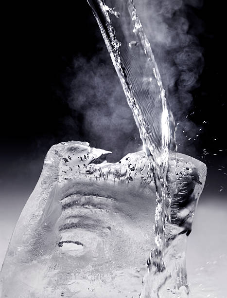 ice water steam stock photo