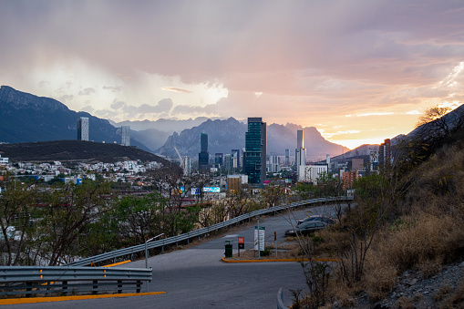 beautiful view of Monterrey, Nuevo Leon, Mexico, near San Pedro Garza, one of the most rich cities of Latin america