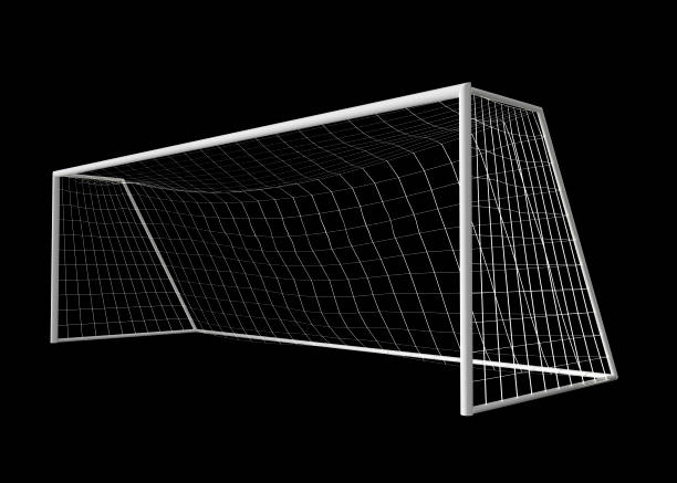 istock Football goal isolated on a black background. 3d render 1479209156