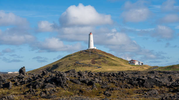 Reykjanesvíti Lighthouse, Reykjanes Peninsula, Iceland stock photo