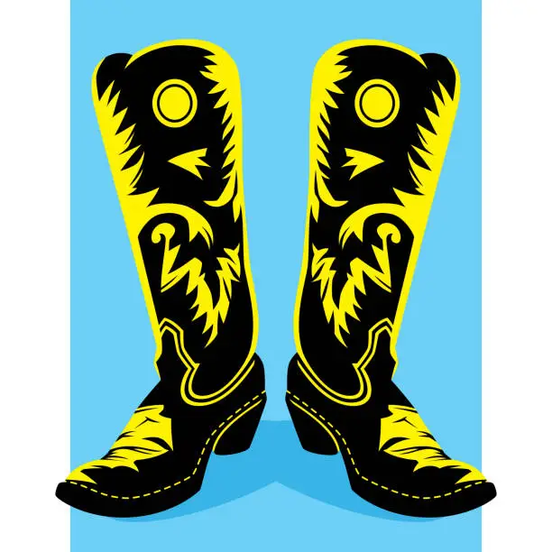 Vector illustration of Cowboy Boots