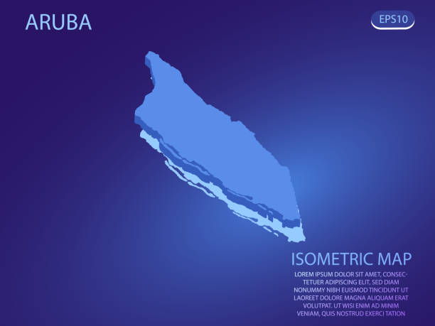 istock Isometric map of Aruba. Vector modern on blue background. Isolated 3D isometric concept for infographic. Vector illustration. EPS 10. 1479234219