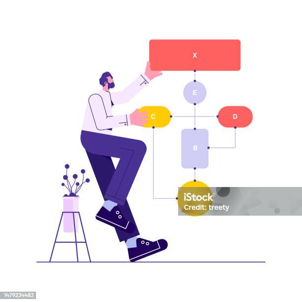 Process Workflow Stock Image Concept Of Workflow Process Chart Or Scheme Stock Illustration ...
