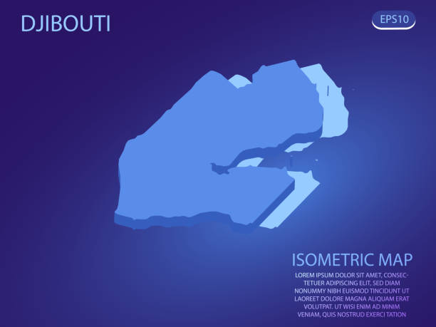istock Isometric map of Djibouti. Vector modern on blue background. Isolated 3D isometric concept for infographic. Vector illustration. EPS 10. 1479234532