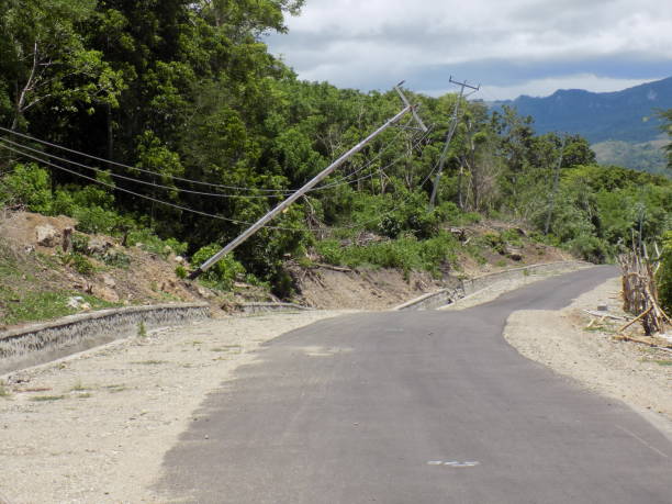 istock An electric pole that fell due to strong winds 1479238877