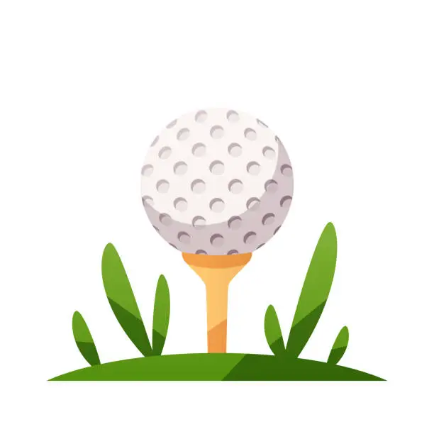 Vector illustration of Golf ball on a tee vector isolated illustration