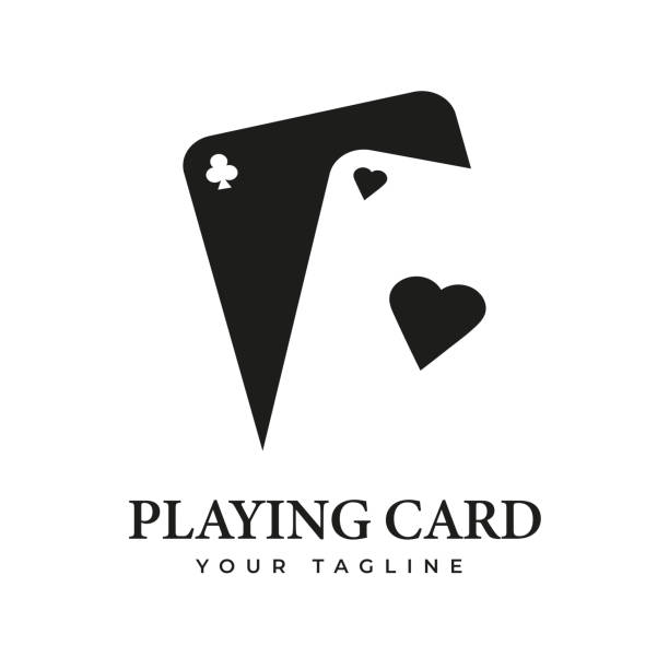 einfache minimalistische vintage poker spielkarte casino sport club symbol design vektor illustration - cards spade suit symbol heart suit stock-grafiken, -clipart, -cartoons und -symbole