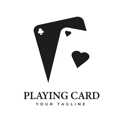 Simple Minimalist Vintage Poker Playing Card Casino Sport Club icon Design Vector illustration