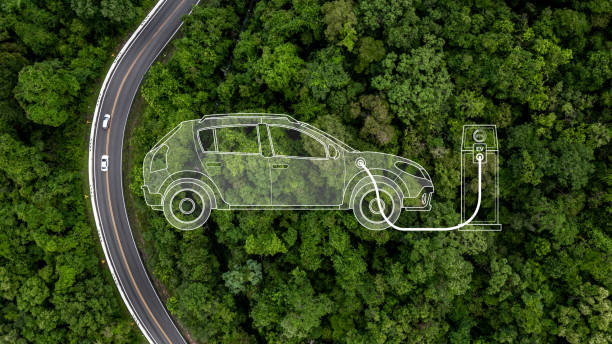 istock Eco car on forest road with earth planet going through forest, Ecosystem ecology healthy environment road trip travel, Eco car with nature, Electric car and earth EV electrical energy for environment. 1479241221