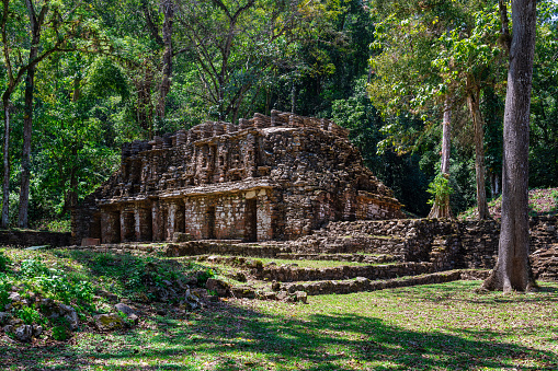 Structure 19 or the Labyrinth, Maya ruin of Yaxchilan, Chiapas, Mexico.