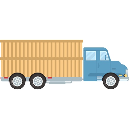 Lorry for transportation vector. Delivery truck icon isolated on white background. Shipping and logistics concept