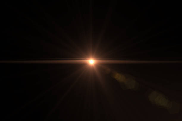 Natural, lens flare on the black background