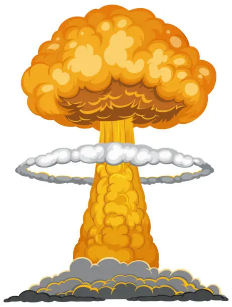 Vector illustration of Atomic bomb mushroom cloud