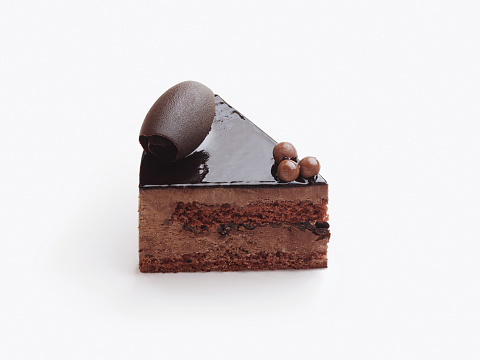 A straight forward images of a Gourmet Chocolate Cake dessert