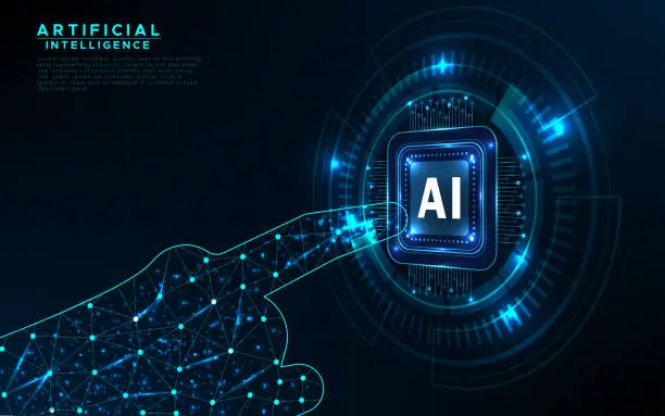Vector illustration of Artificial intelligence Machine learning technology background