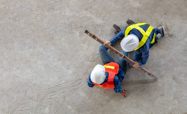 istock Industrial factory worker having accident while working in manufacturing site while his colleague is helping  for safety workplace and emergency concept 1479268219