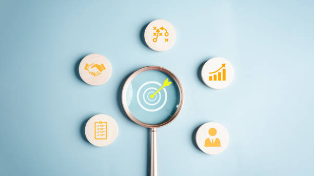 istock Businessman showing business target planning development leadership and customer target group, investment growth and success development, achivement, goal, strategy, finance concept. 1479268527