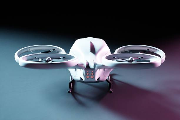 istock Rear View Of An Electric Multicopter With Four Propellers 1479275495