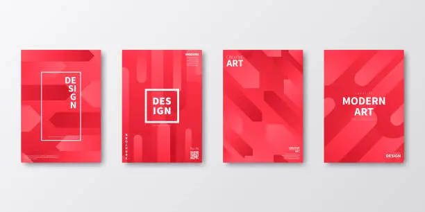 Vector illustration of Brochure template layout, Red cover design, business annual report, flyer, magazine